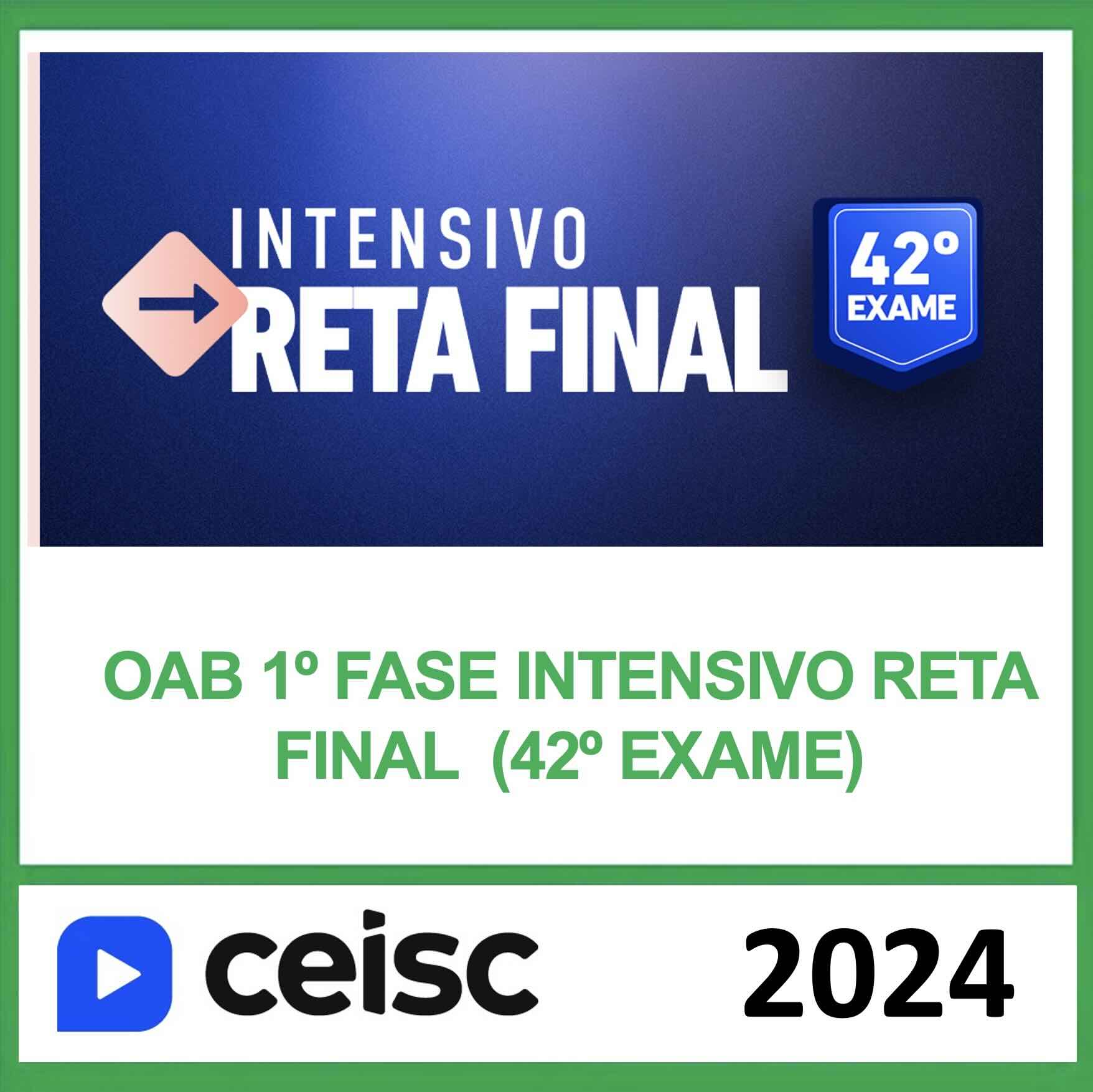 RATEIO OAB 1 FASE INTENSIVO RETA FINAL EXAME 42 CEISC 2024 RATEIO OAB 1 FASE INTENSIVO RETA FINAL EXAME 42 CEISC 2024