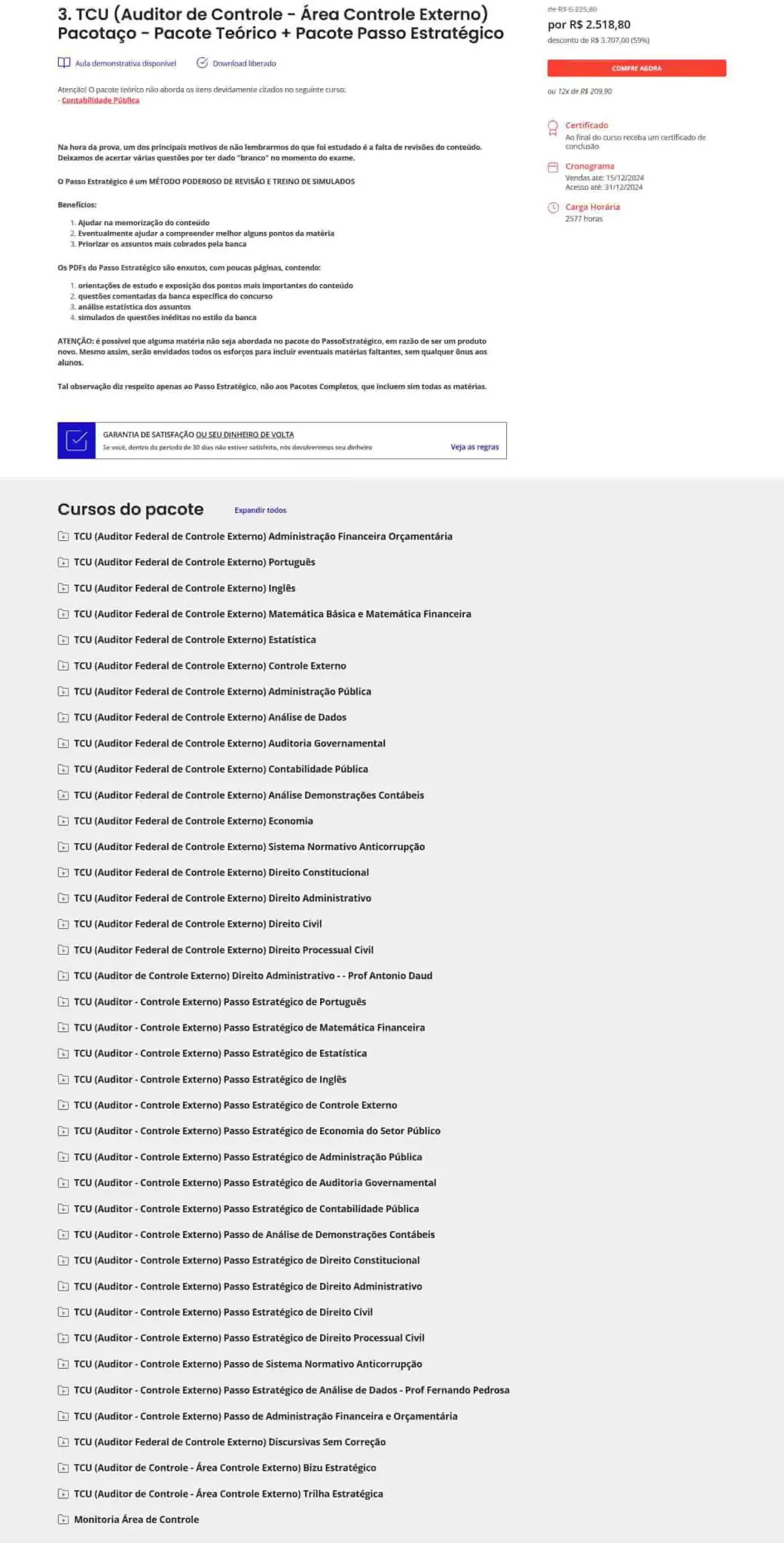 TCU – ( AUDITOR – ÁREA DE CONTROLE EXTERNO ) – ESTRATÉGIA 2024