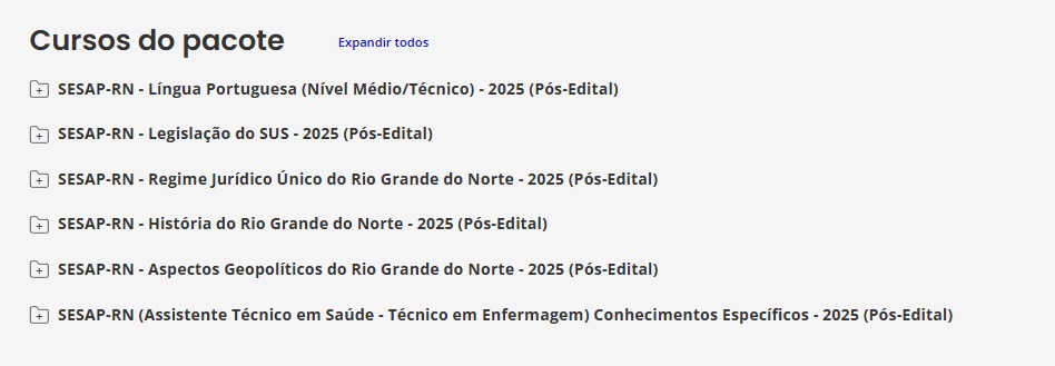 SESAP-RN - PÓS EDITAL- (ASSISTENTE TÉCNICO EM SAÚDE - TÉCNICO EM ENFERMAGEM) ESTRATÉGIA 2025
