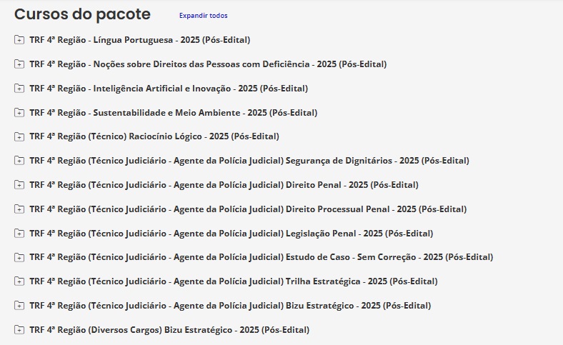 TRF 4ª REGIÃO - PÓS EDITAL - (TÉCNICO JUDICIÁRIO - AGENTE DA POLÍCIA JUDICIAL) ESTRATÉGIA 2025