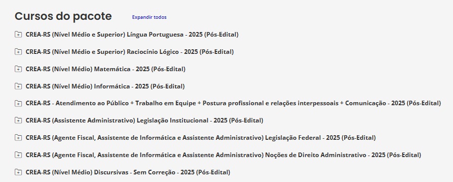 RATEIO CREA-RS - POS EDITAL (ASSISTENTE ADMINISTRATIVO) ESTRATEGIA 2025