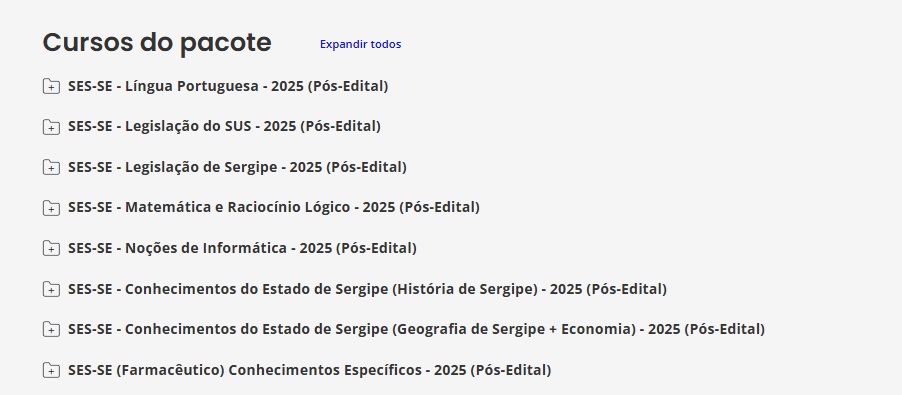 RATEIO SES SE - PÓS-EDITAL (FARMACÊUTICO) ESTRATEGIA - 2025