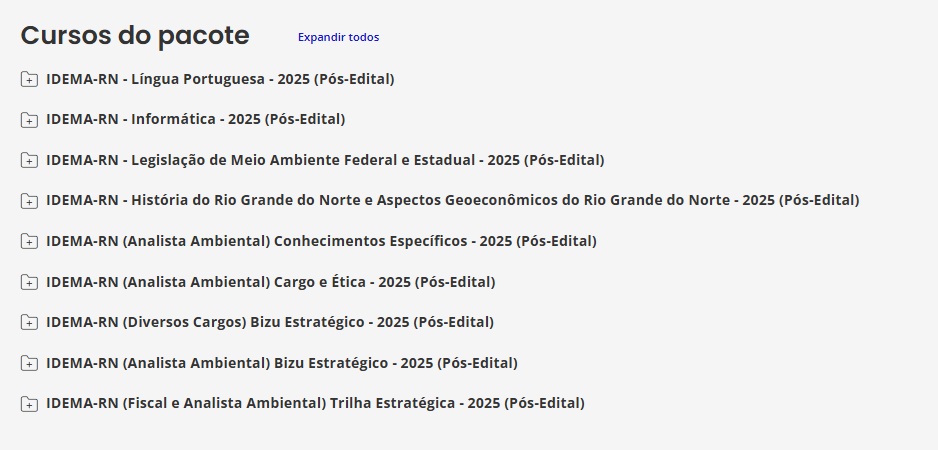 rateio IDEMA-RN - PÓS-EDITAL (ANALISTA AMBIENTAL) - ESTRATÉGIA 2025