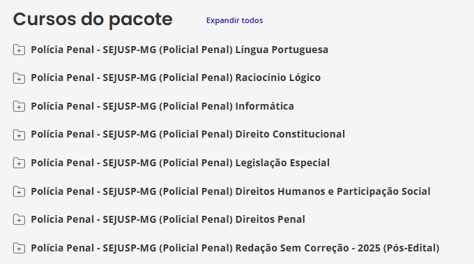 rateio POLÍCIA PENAL-MG - SEJUSP-MG (POLICIAL PENAL) – ESTRATÉGIA 2025