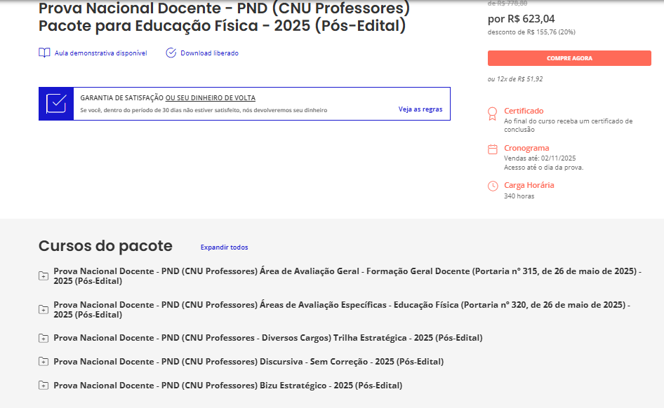RATEIO PND PÓS-EDITAL (CNU PROFESSORES) EDUCAÇÃO FISICA – ESTRATEGIA 2025
