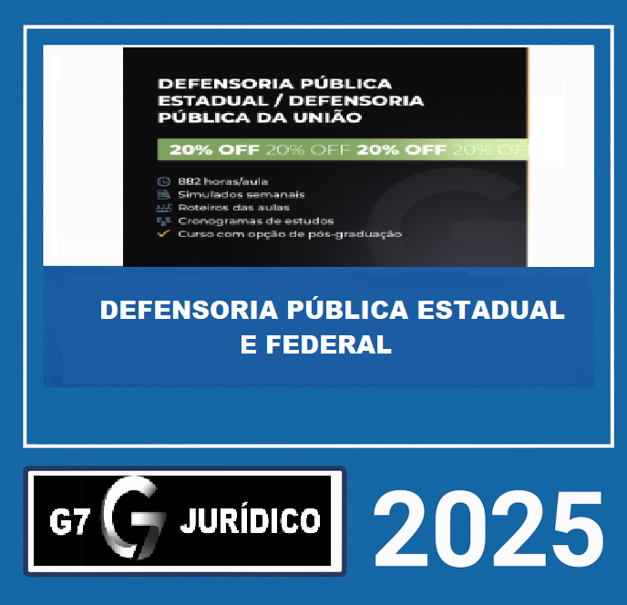 Rateio DEFENSORIA PÚBLICA ESTADUAL E FEDERAL (DPU) – G7 JURÍDICO 2025 Rateio DEFENSORIA PÚBLICA ESTADUAL E FEDERAL (DPU) – G7 JURÍDICO 2025