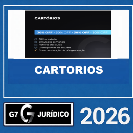 RATEIO CARTÓRIOS – G7 JURÍDICO 2026