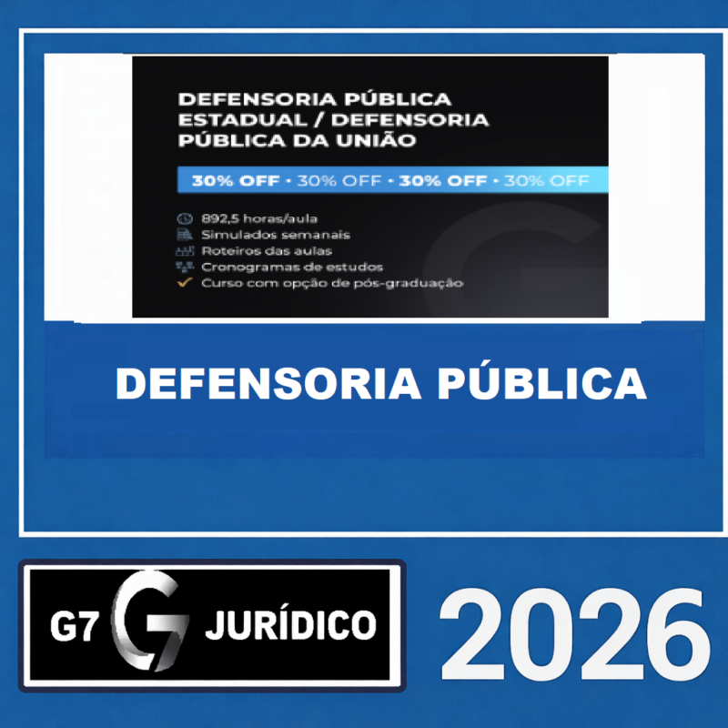 RATEIO DEFENSORIA PÚBLICA (DPE DPU) – G7 JURÍDICO 2026