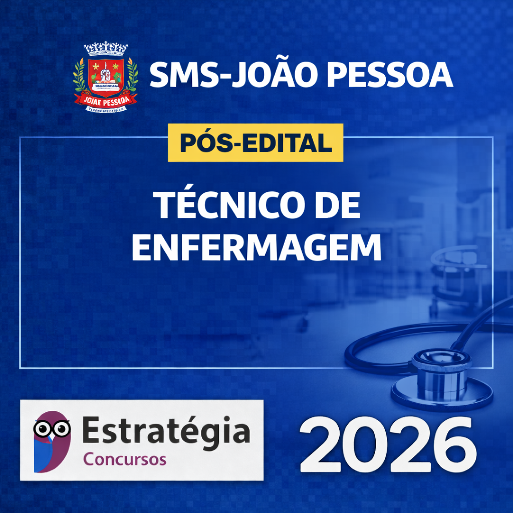 RATEIO SMS JOÃO PESSOA – TÉCNICO DE ENFERMAGEM – ESTRATÉGIA CONCURSOS – 2026 🏥📘 SMS JOÃO PESSOA – TÉCNICO DE ENFERMAGEM – ESTRATÉGIA CONCURSOS – 2026 - Imagem 1