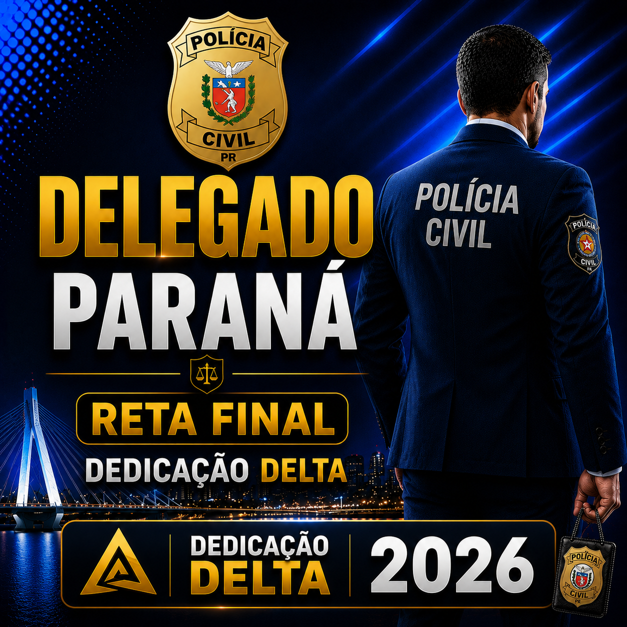 Reta-final-Policia-Civil-Parana.png RETA FINAL DELEGADO PARANÁ – DEDICAÇÃO DELTA 2026 - Imagem 1